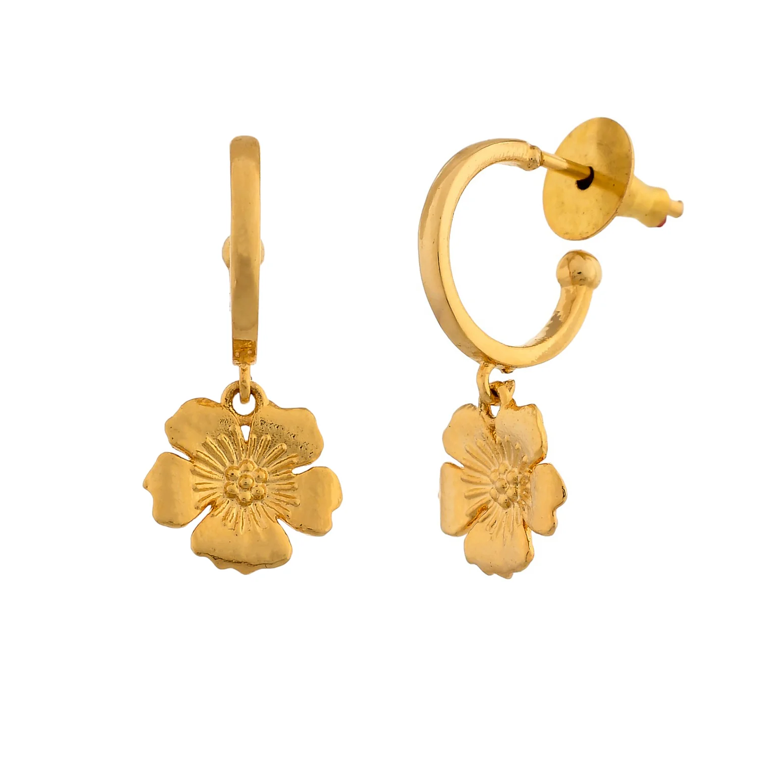 Hawaii Hibiscus Huggie Hoops - Image 3