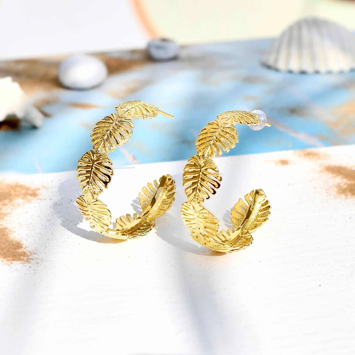 Hawaii Monstera Hoops