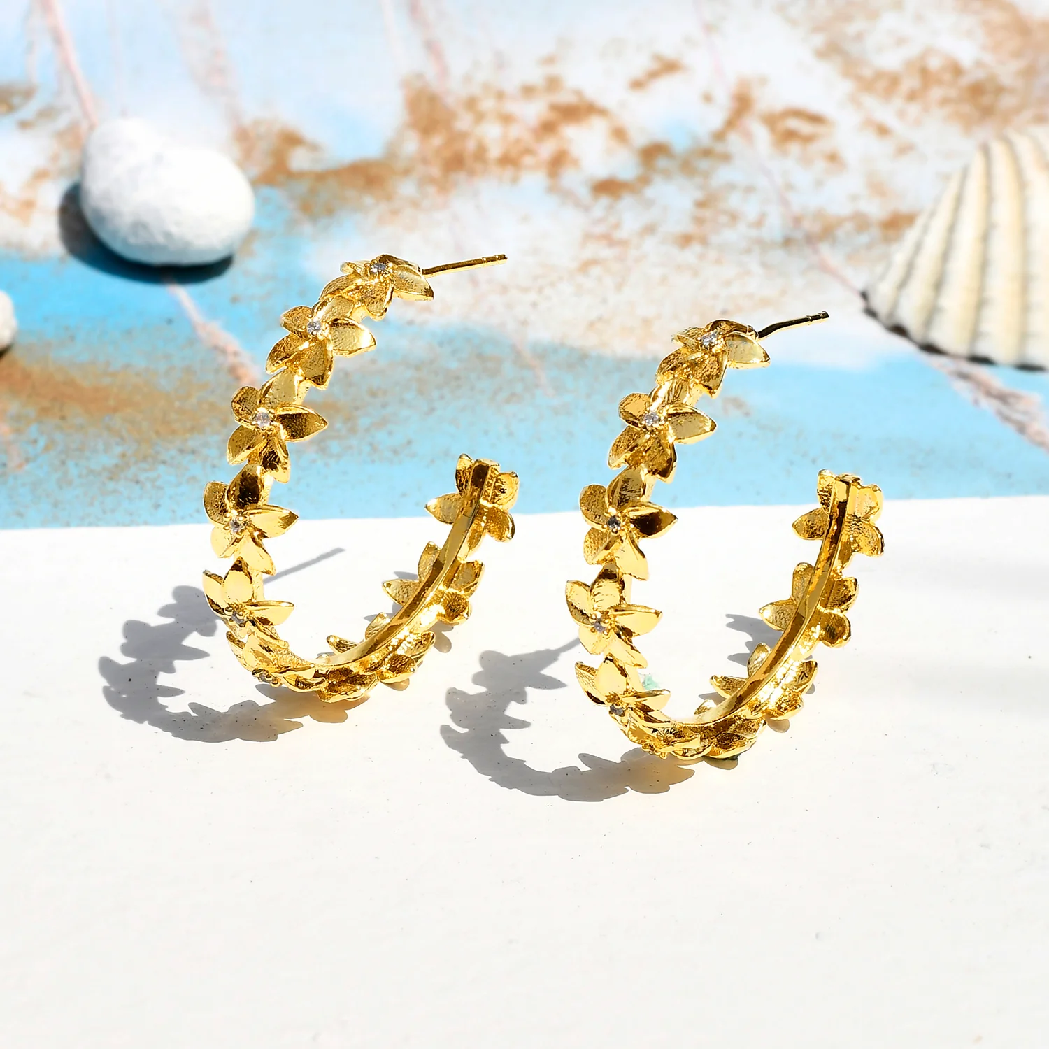 Hawaii Plumeria Hoops