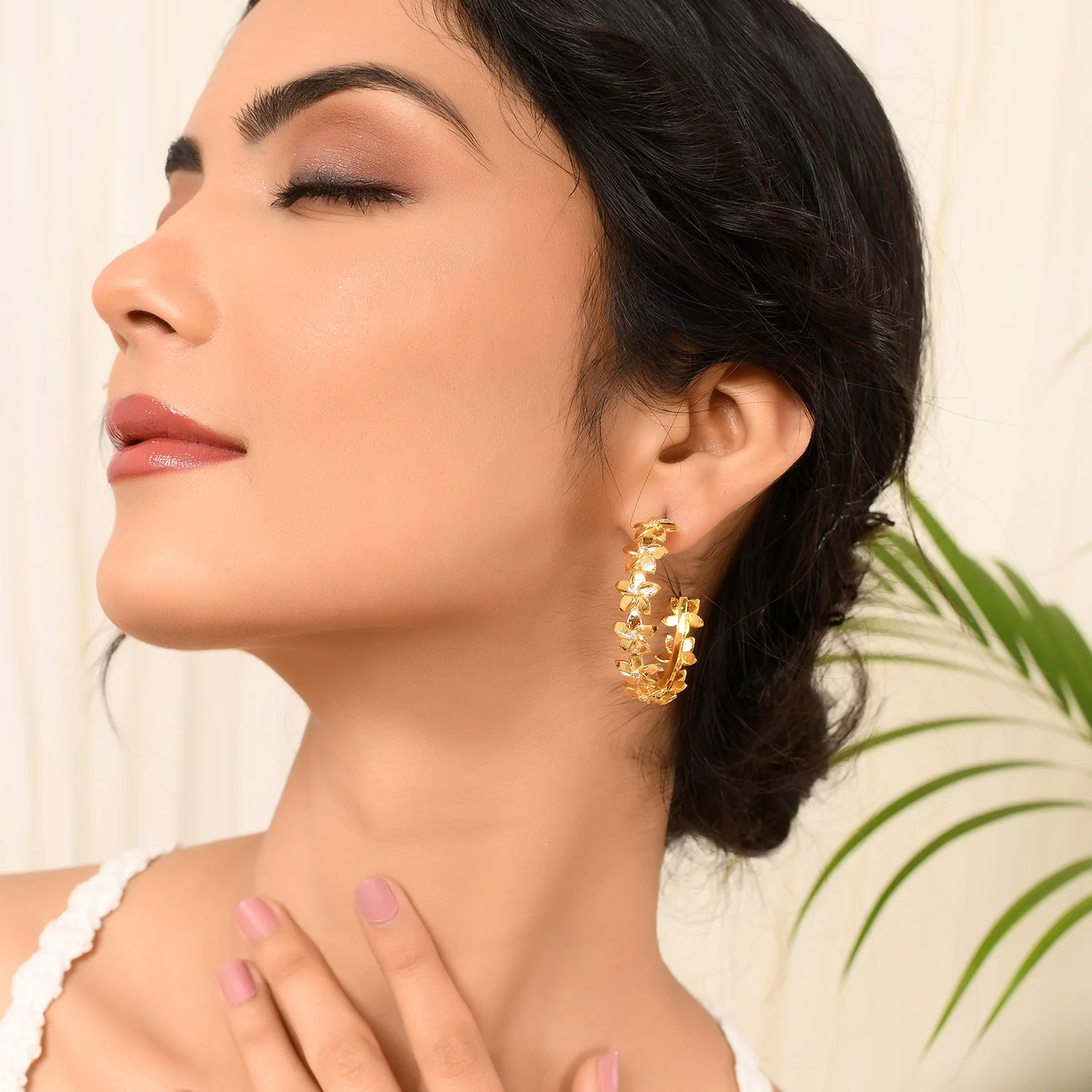 Hawaii Plumeria Hoops - Image 2