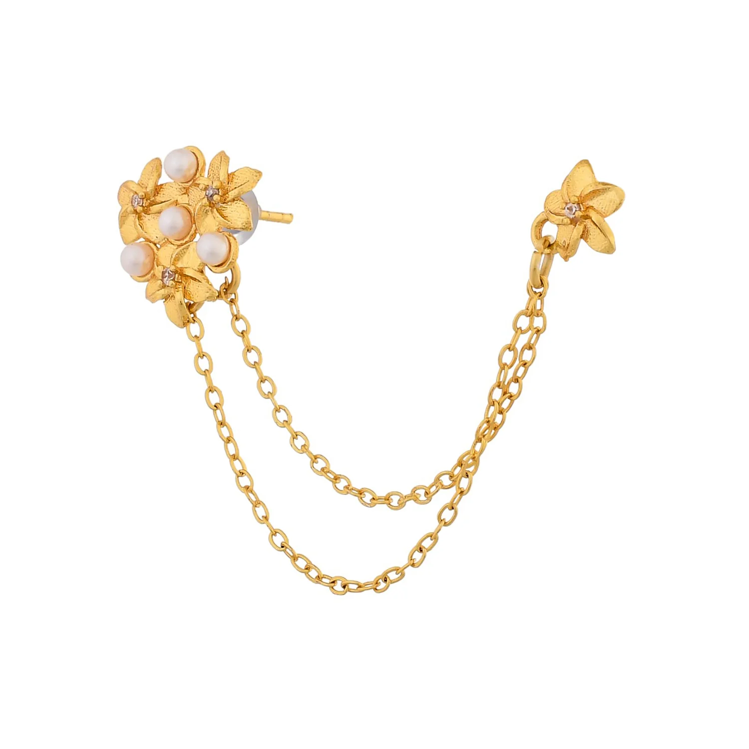 Hawaii Plumeria Pearl Bejoran Earrings - Image 3