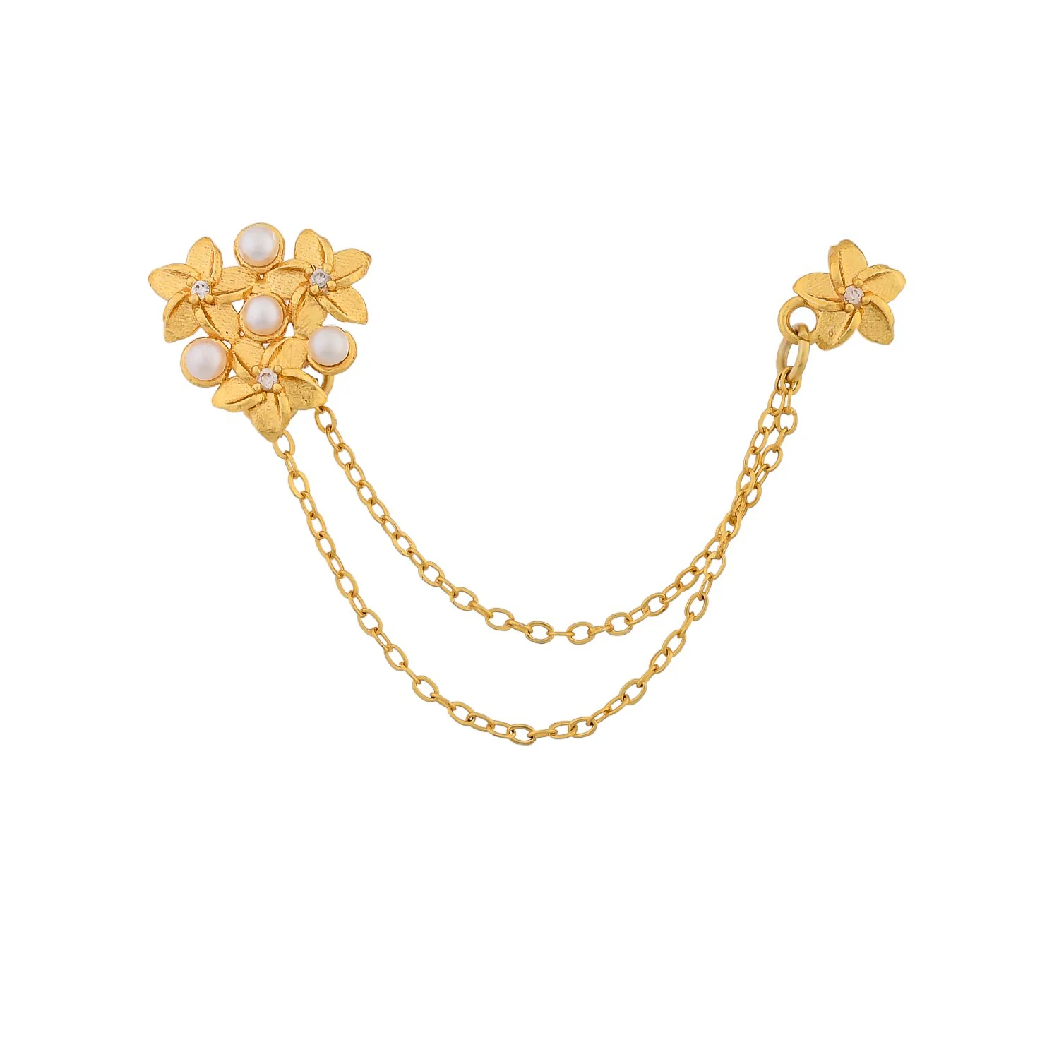 Hawaii Plumeria Pearl Bejoran Earrings - Image 4