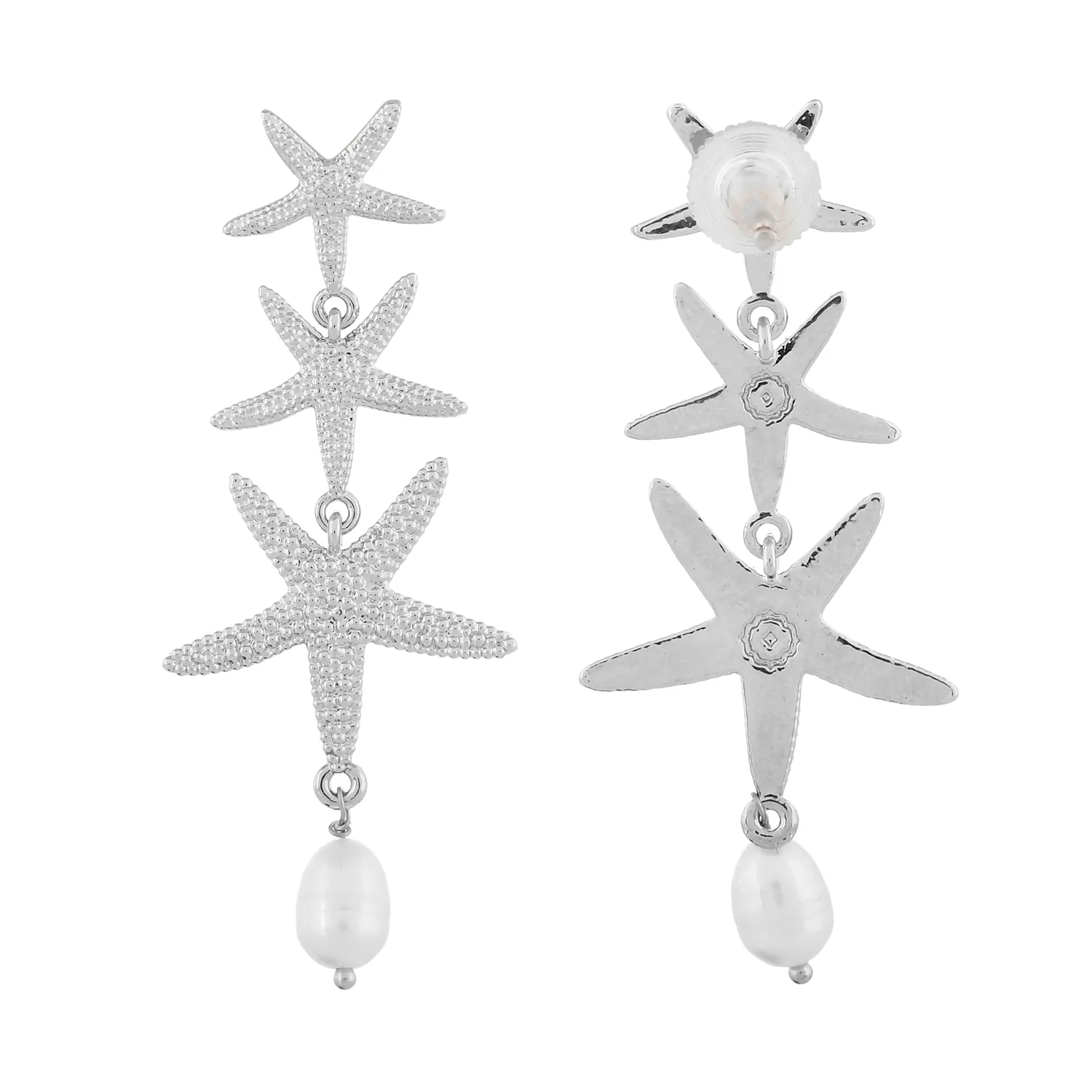 Hawaii Starfish Dangler Silver Earrings - Image 4