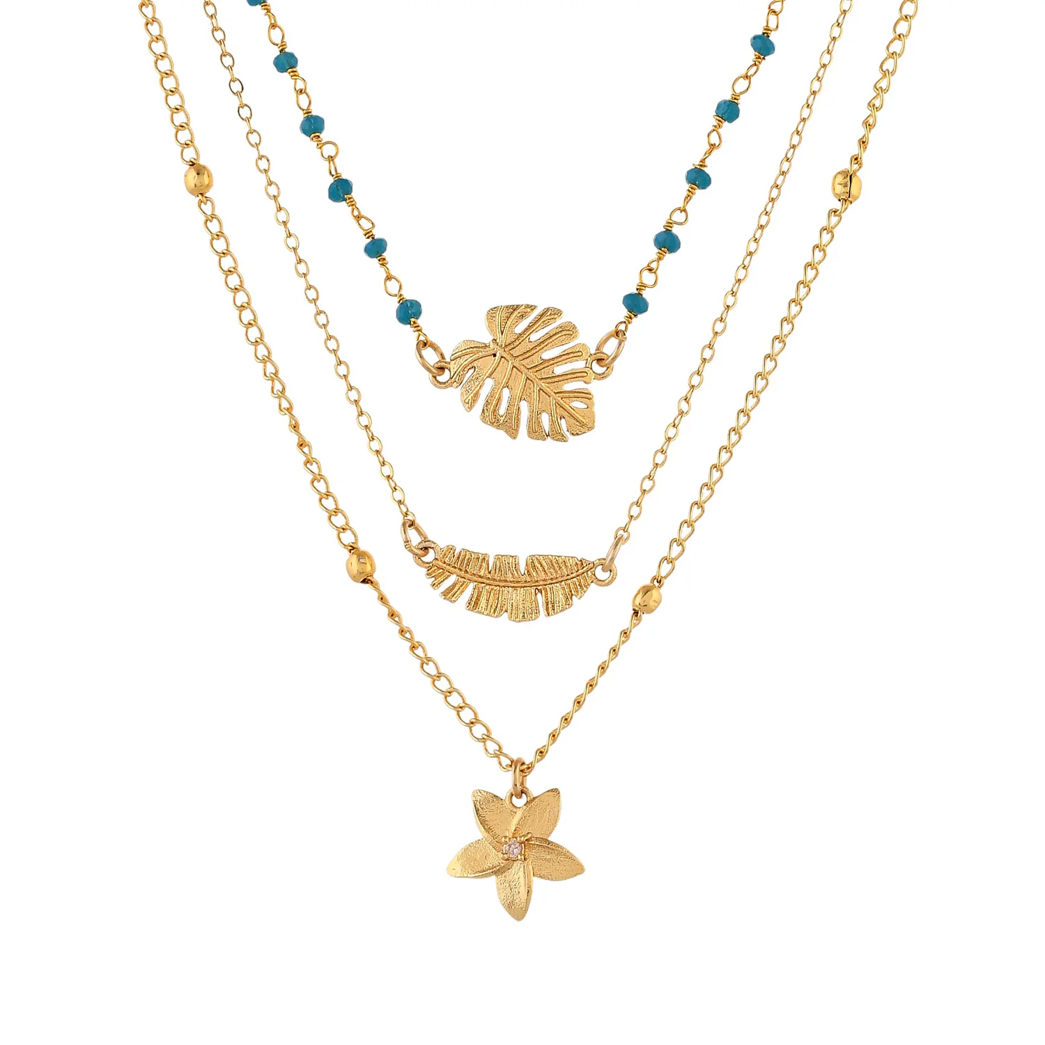 Hawaii Tropical Flora Multi-Layered Necklace - Image 3