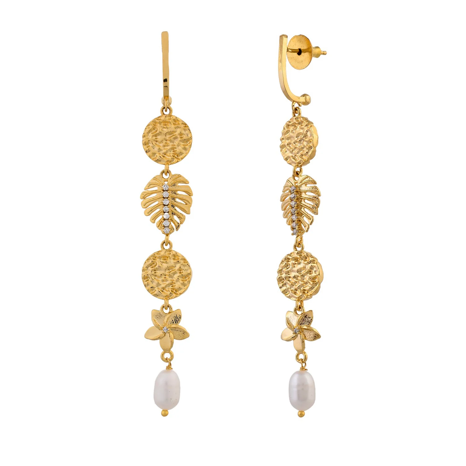 Hawaii Tropical Flora Shoulder Duster Earrings - Image 3