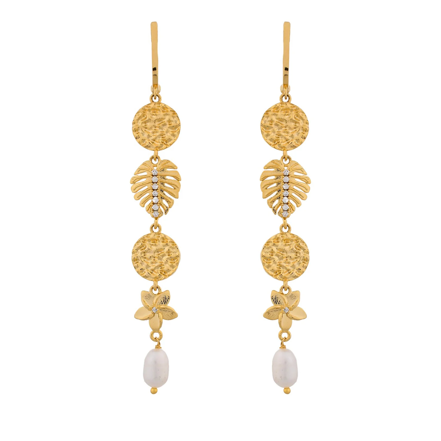 Hawaii Tropical Flora Shoulder Duster Earrings - Image 4