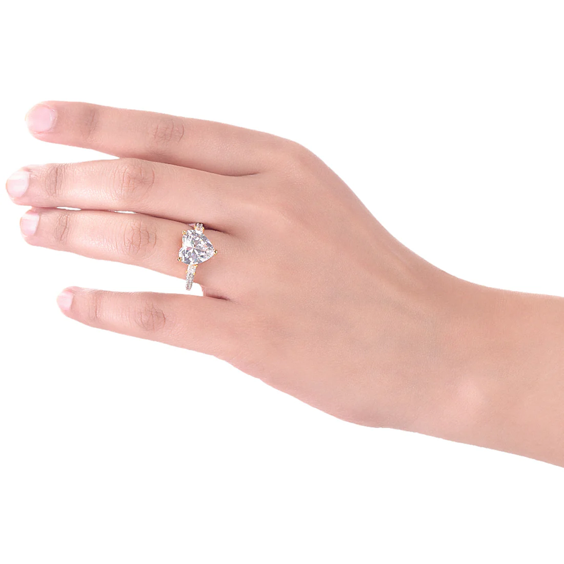 Heart Motif American Diamond Gems Ring - Image 2
