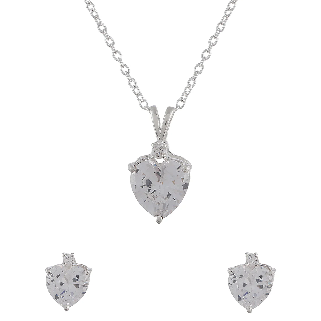 Heart-Shape Beautiful 925 Sterling Silver Pendant Set - Image 3