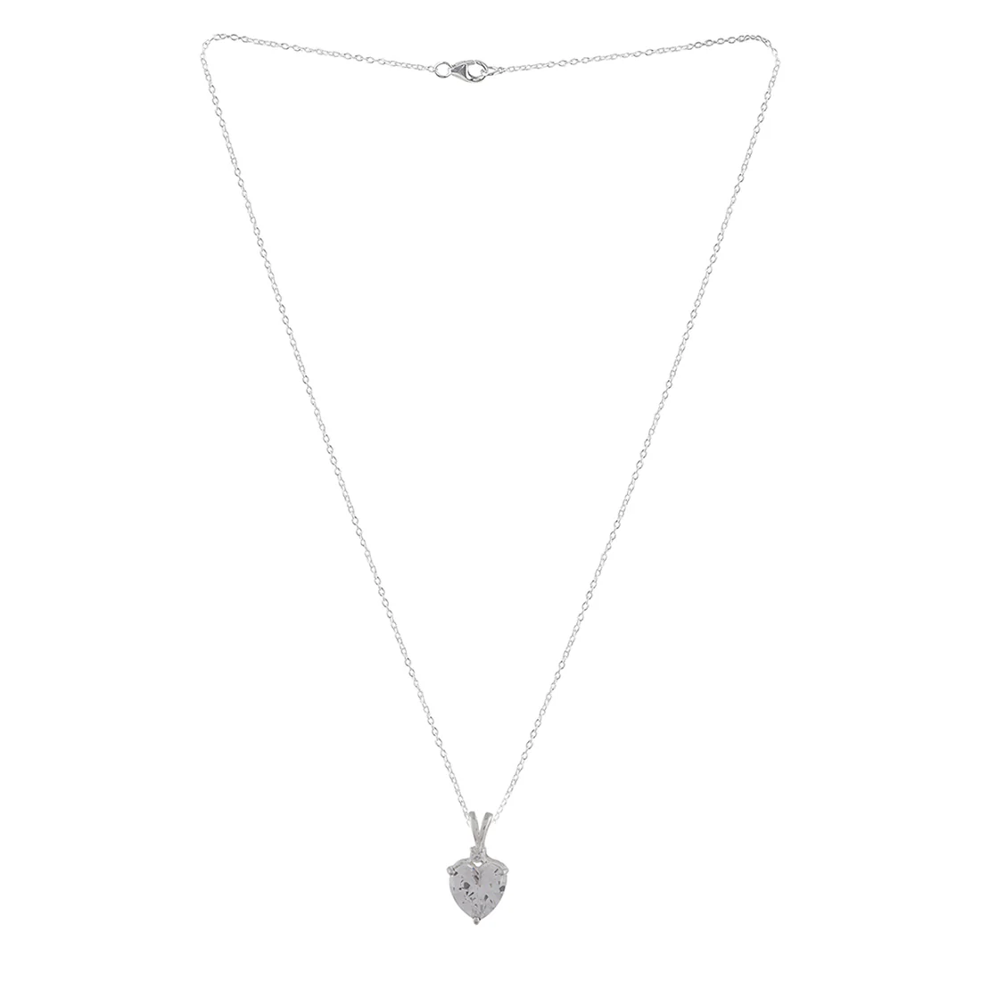 Heart-Shape Beautiful 925 Sterling Silver Pendant Set - Image 4