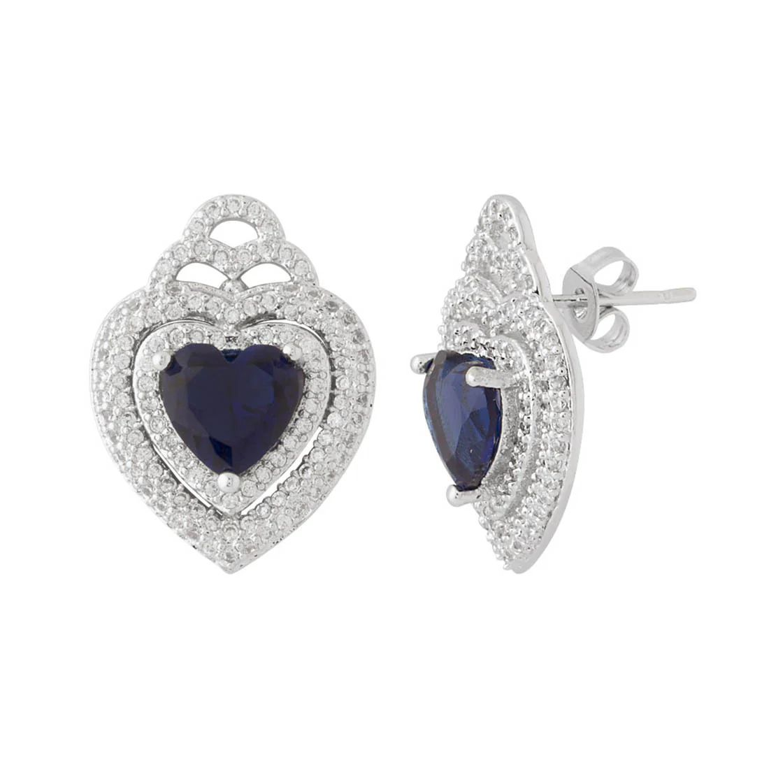 Heart Shaped Blue Stones Mixed Combo Pack Of 3 - Image 4