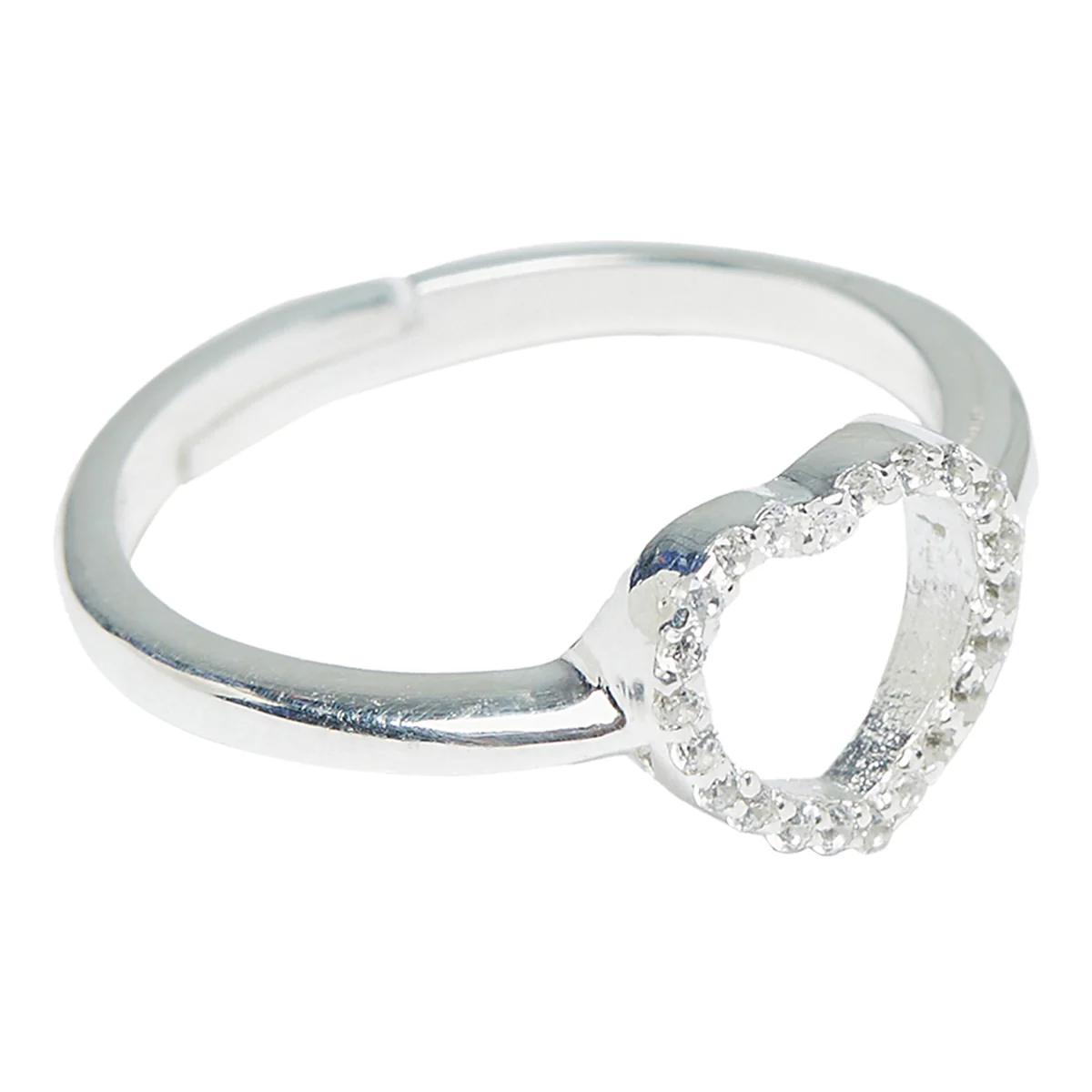 925 Sterling Silver Heart Shaped Ring - Image 5