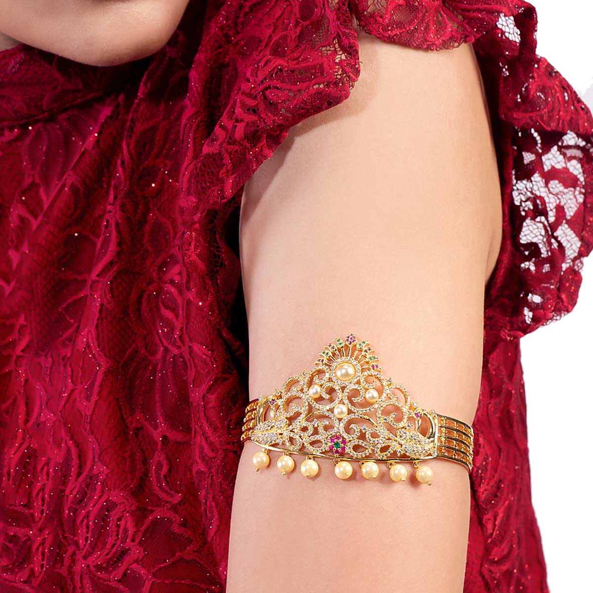 Heavily Embellished Brass Armlet - Image 2