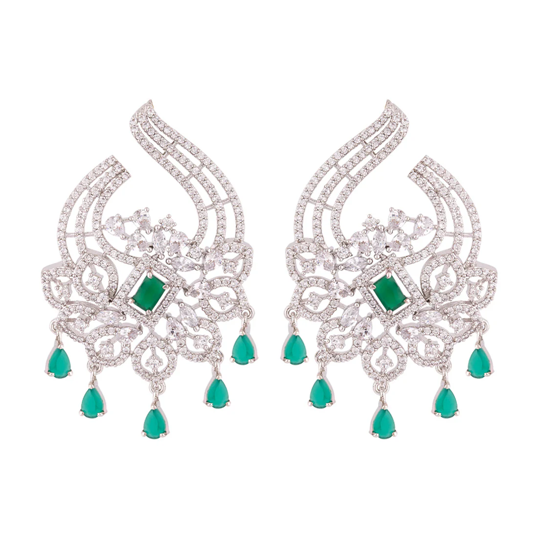 Heavily Embellished Brass Earrings - Image 3
