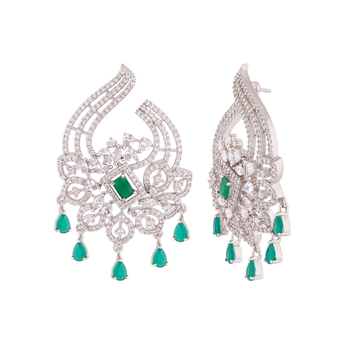 Heavily Embellished Brass Earrings - Image 4