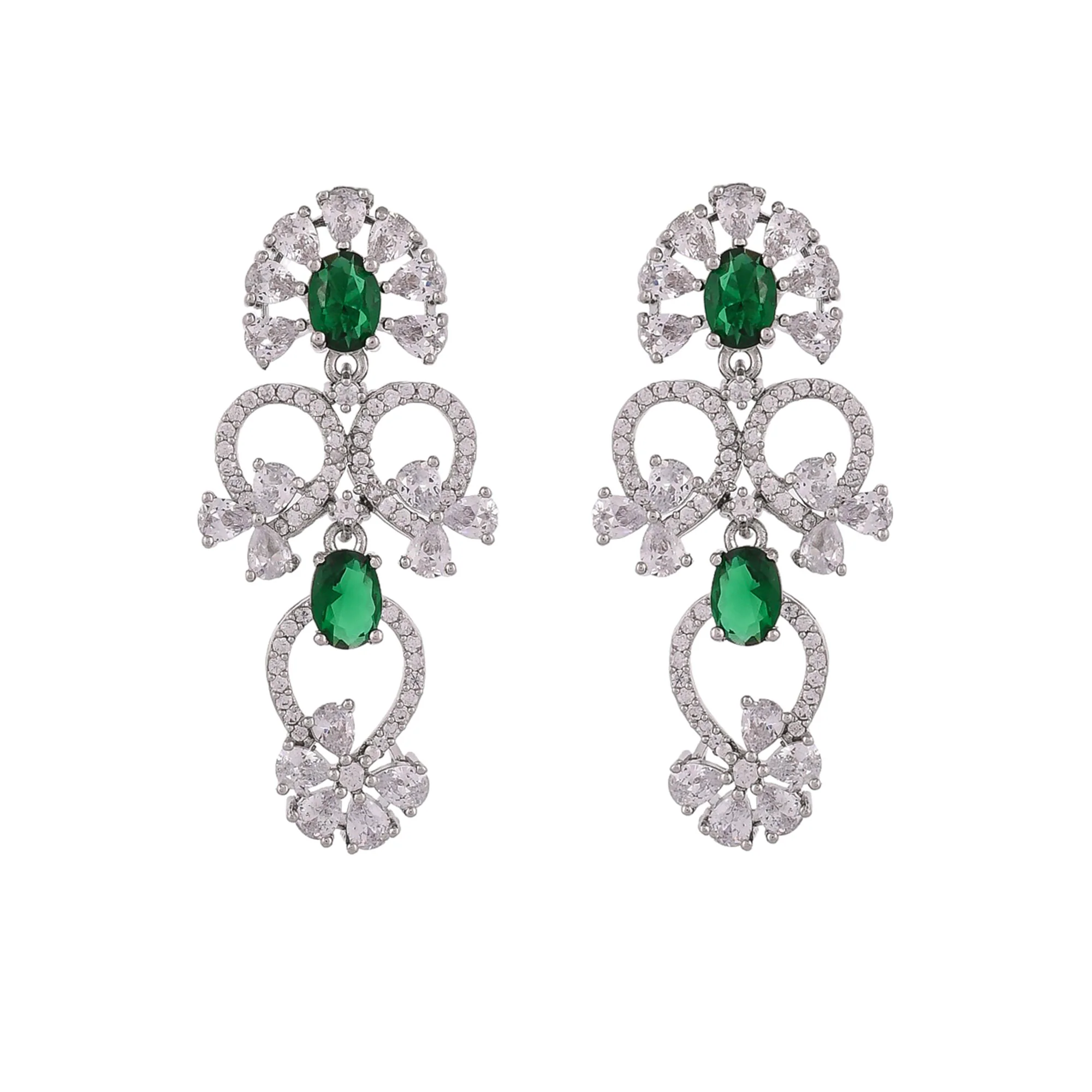 Heavily Embellished Brass Silver Plated Jewellery Set - Image 7