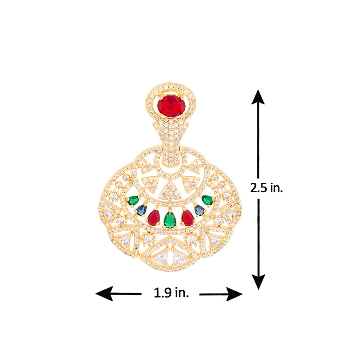 Heavily Embellished Ethnic Drop Earrings - Image 5