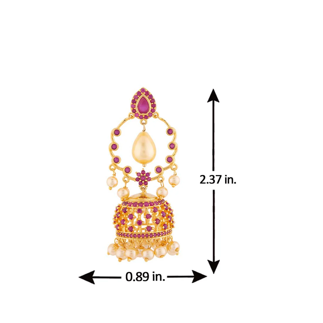 Heavily Embellished Jhumka Drop Earrings - Image 5