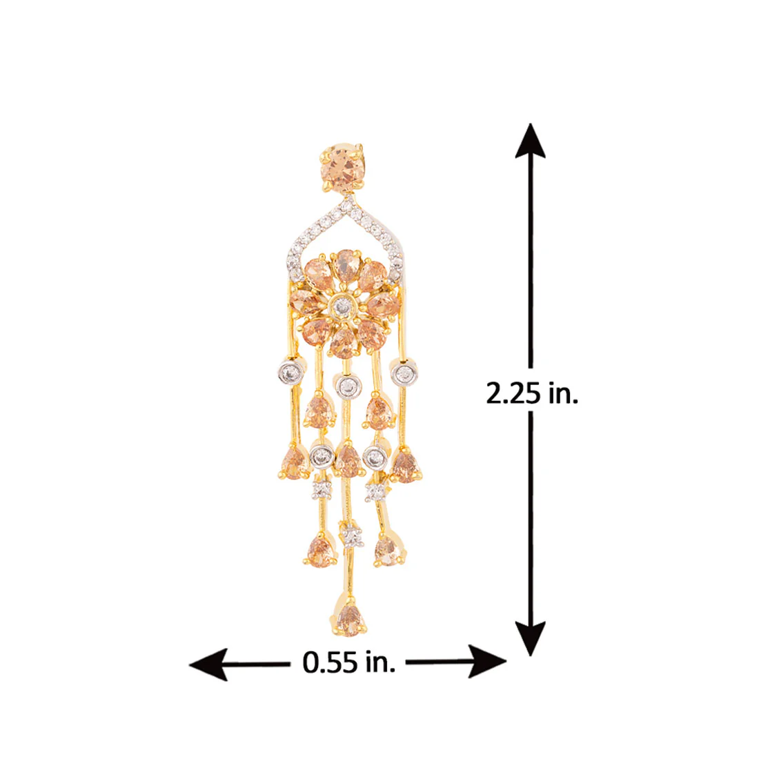 Heavily Embellished Tassels Drop Earrings - Image 5