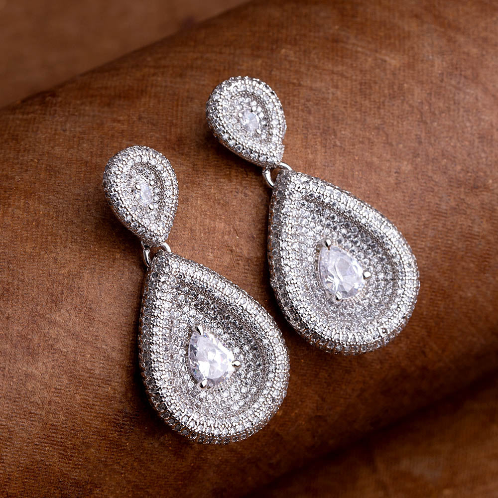 Heavily Embellished Teardrop Earrings