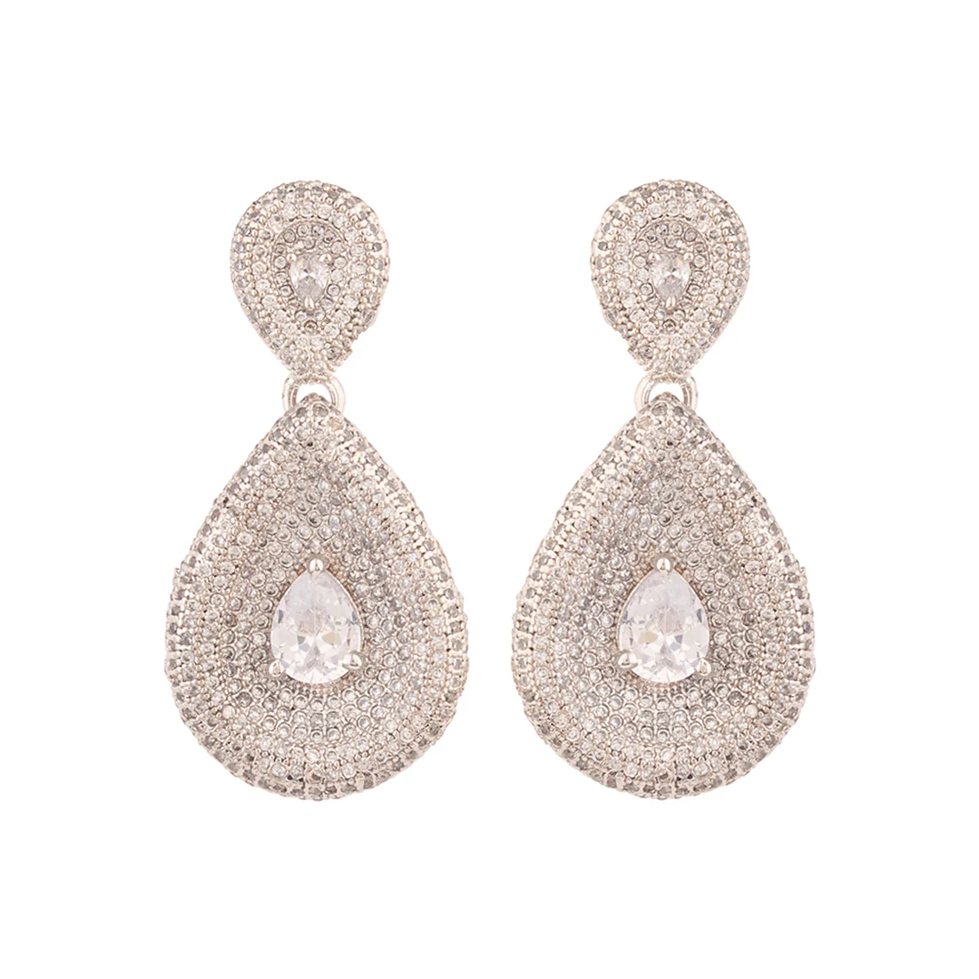Heavily Embellished Teardrop Earrings - Image 3