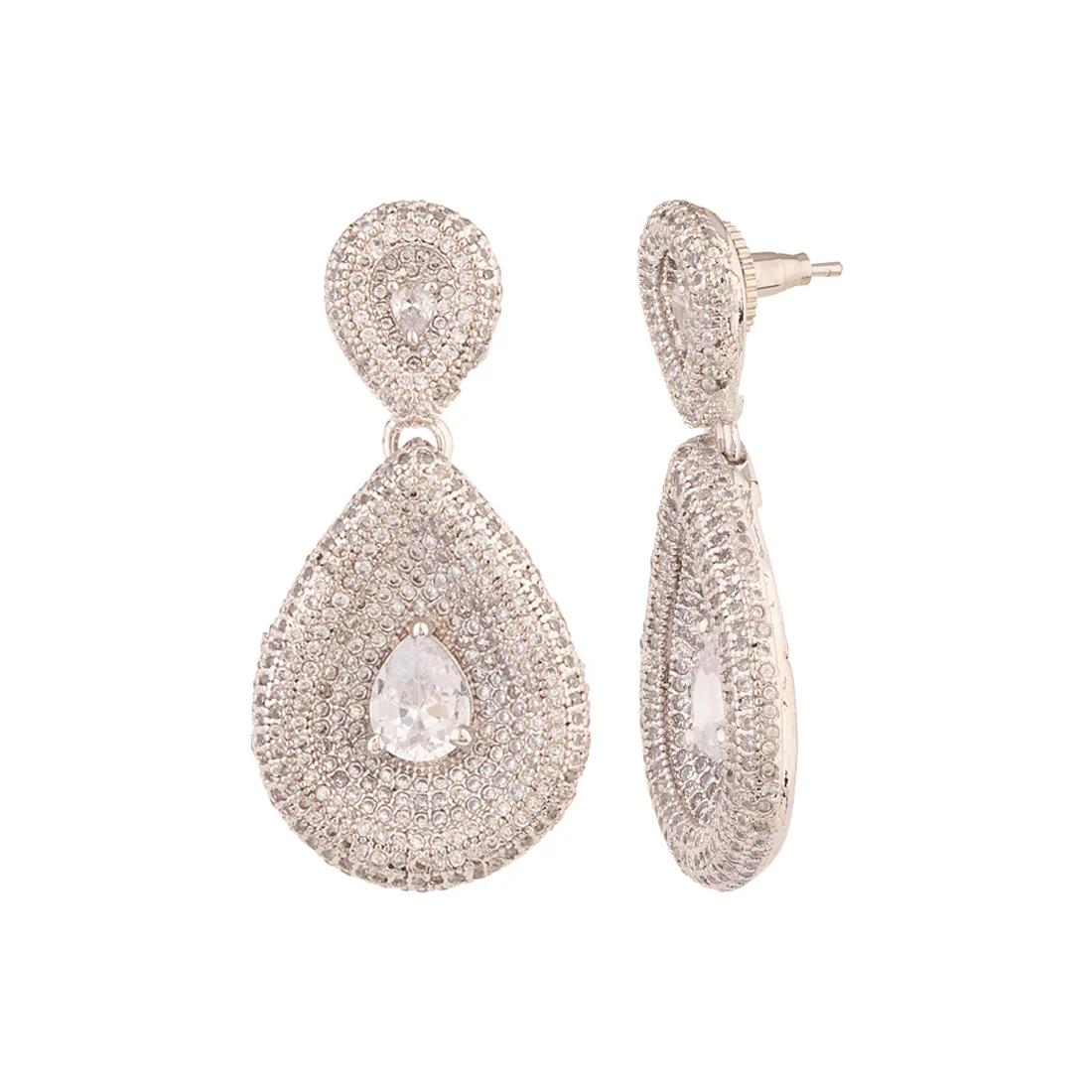 Heavily Embellished Teardrop Earrings - Image 4