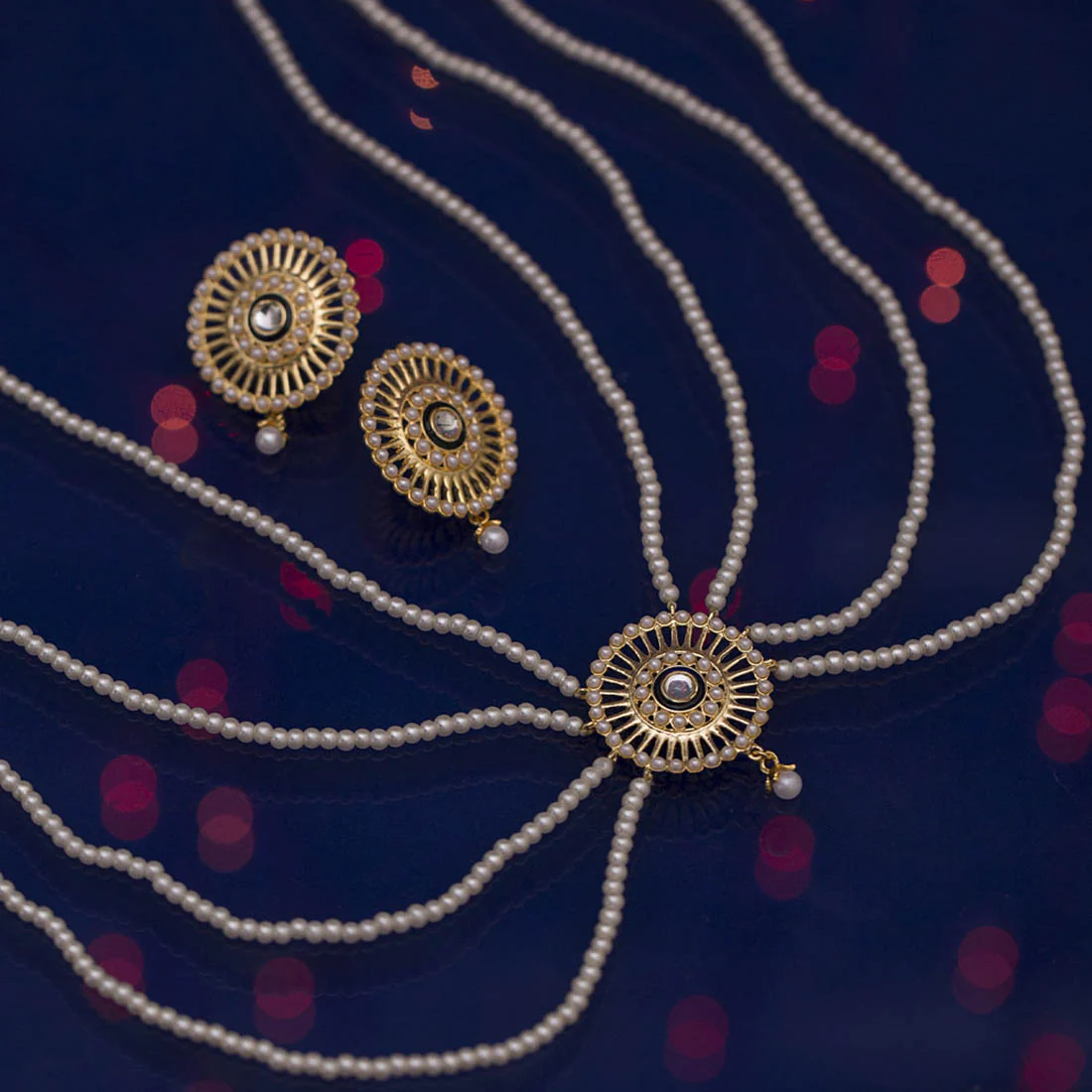 Heavy Pearl Hanging Chakra Set