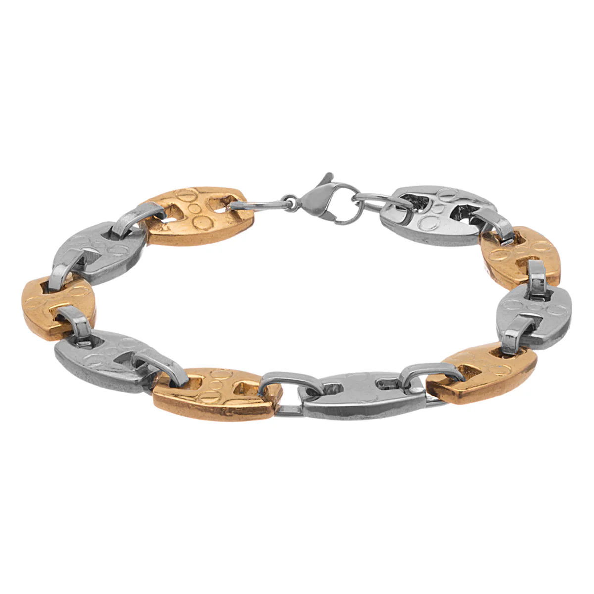 Impulse Silver Gold Lustre Stainless Steel Men's Bracelet