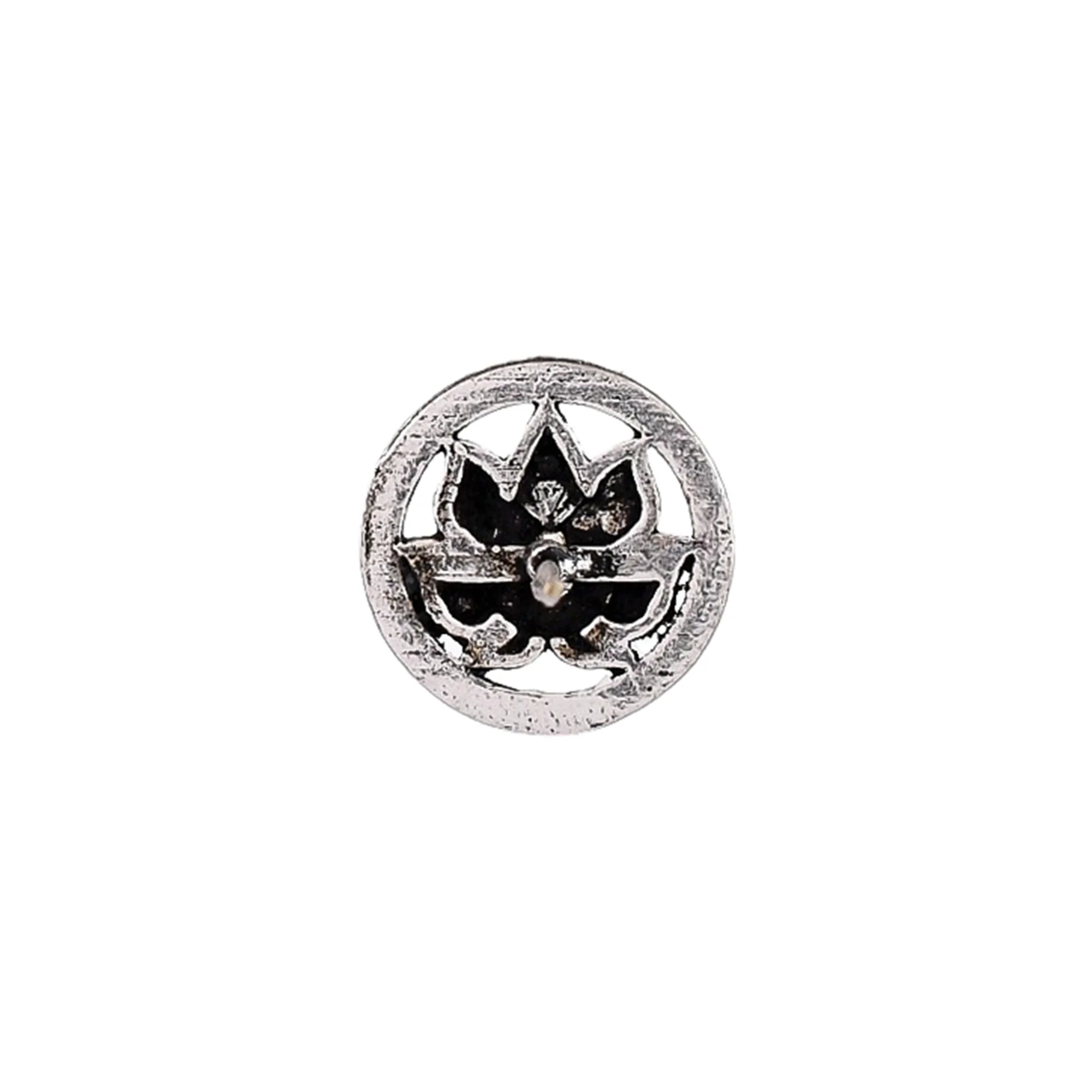 Indie Collectibles Lotus Bloom Oxidised Nose Ring - Image 5