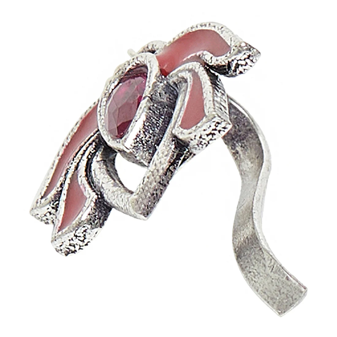 Indie Collectibles Lotus Motif Oxidised Silver Nose Pin - Image 4