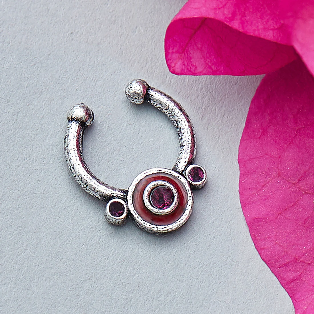 Indie Collectibles Oxidised Silver Adjustable Nose Clip