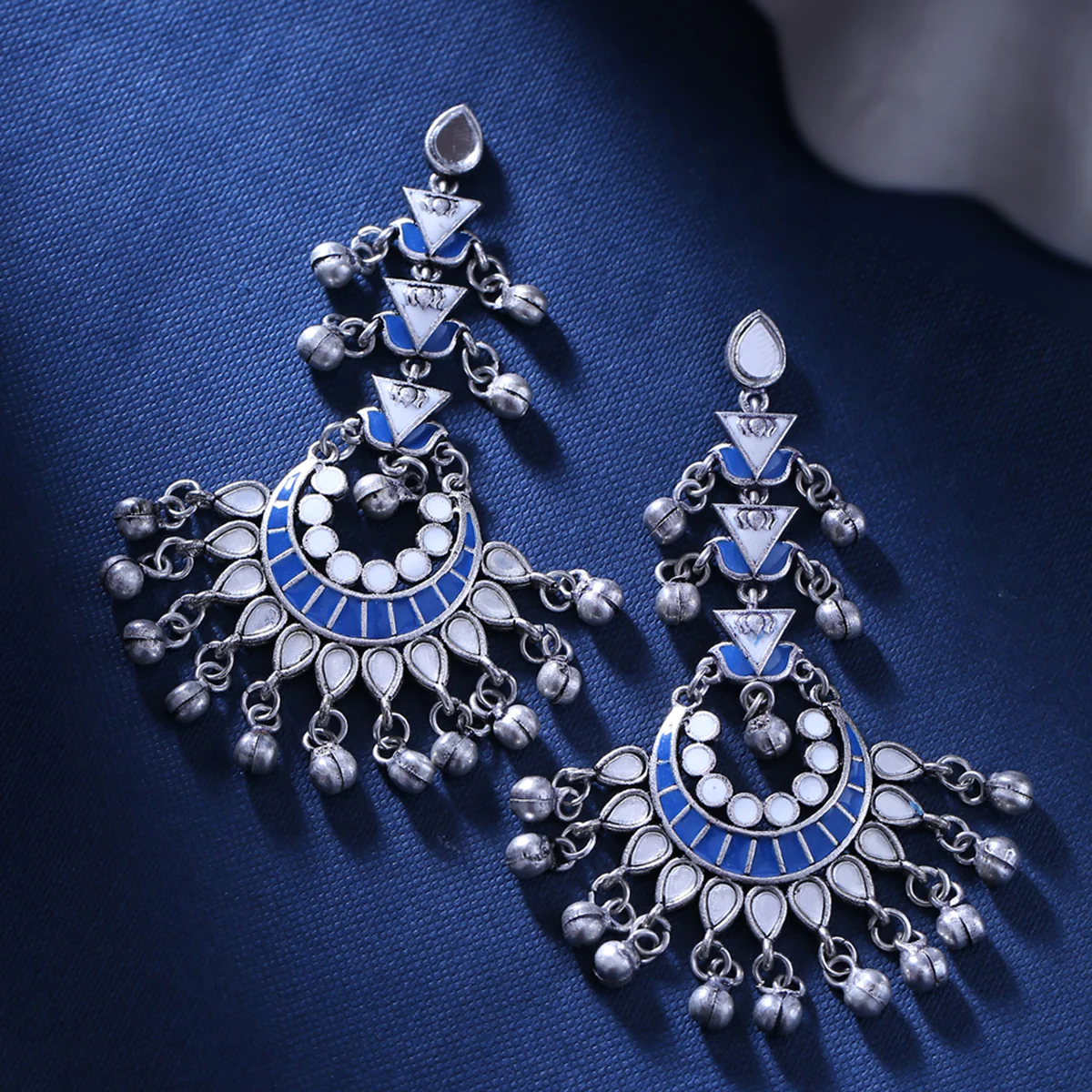 Indigo Affair Chandbali Drop Earrings