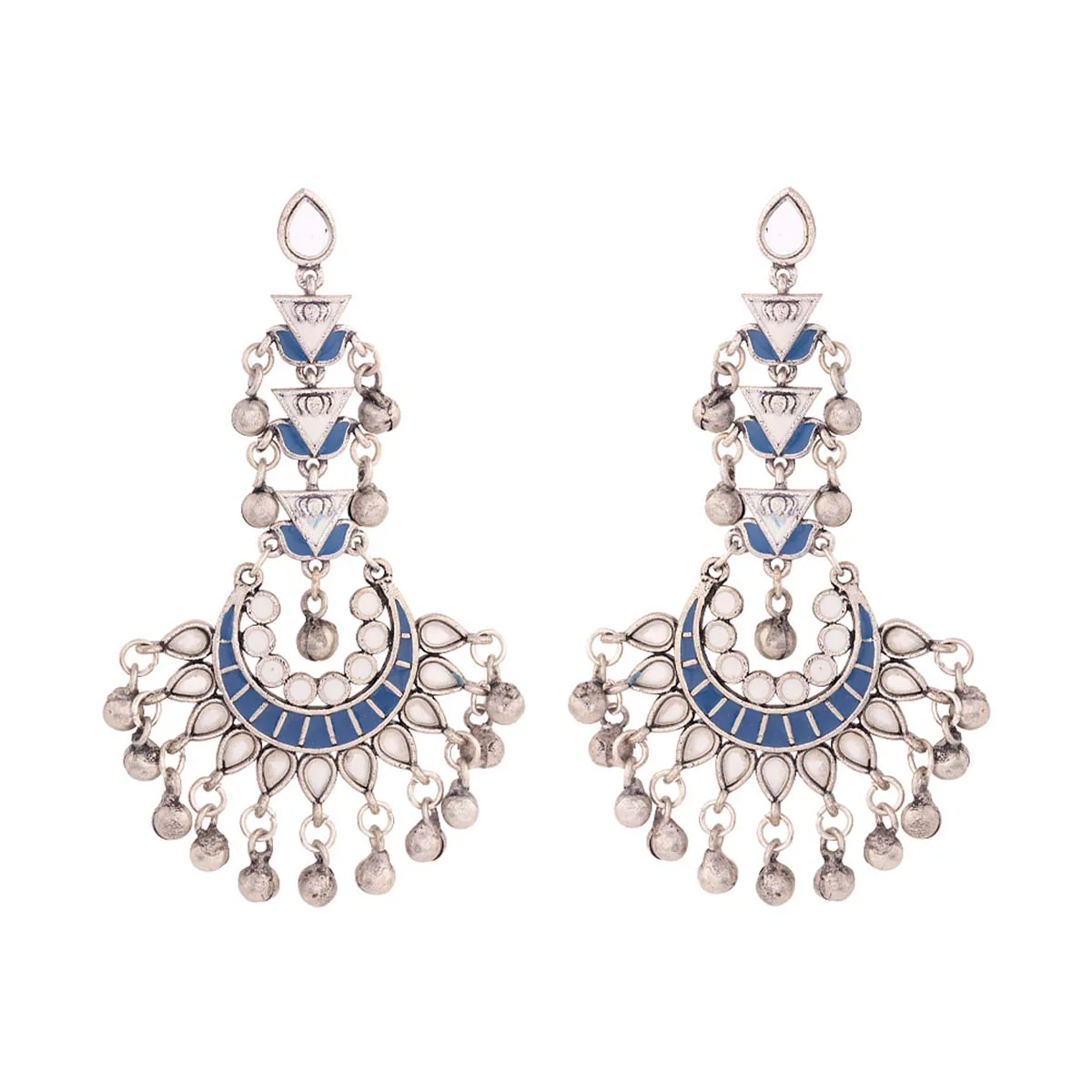 Indigo Affair Chandbali Drop Earrings - Image 3