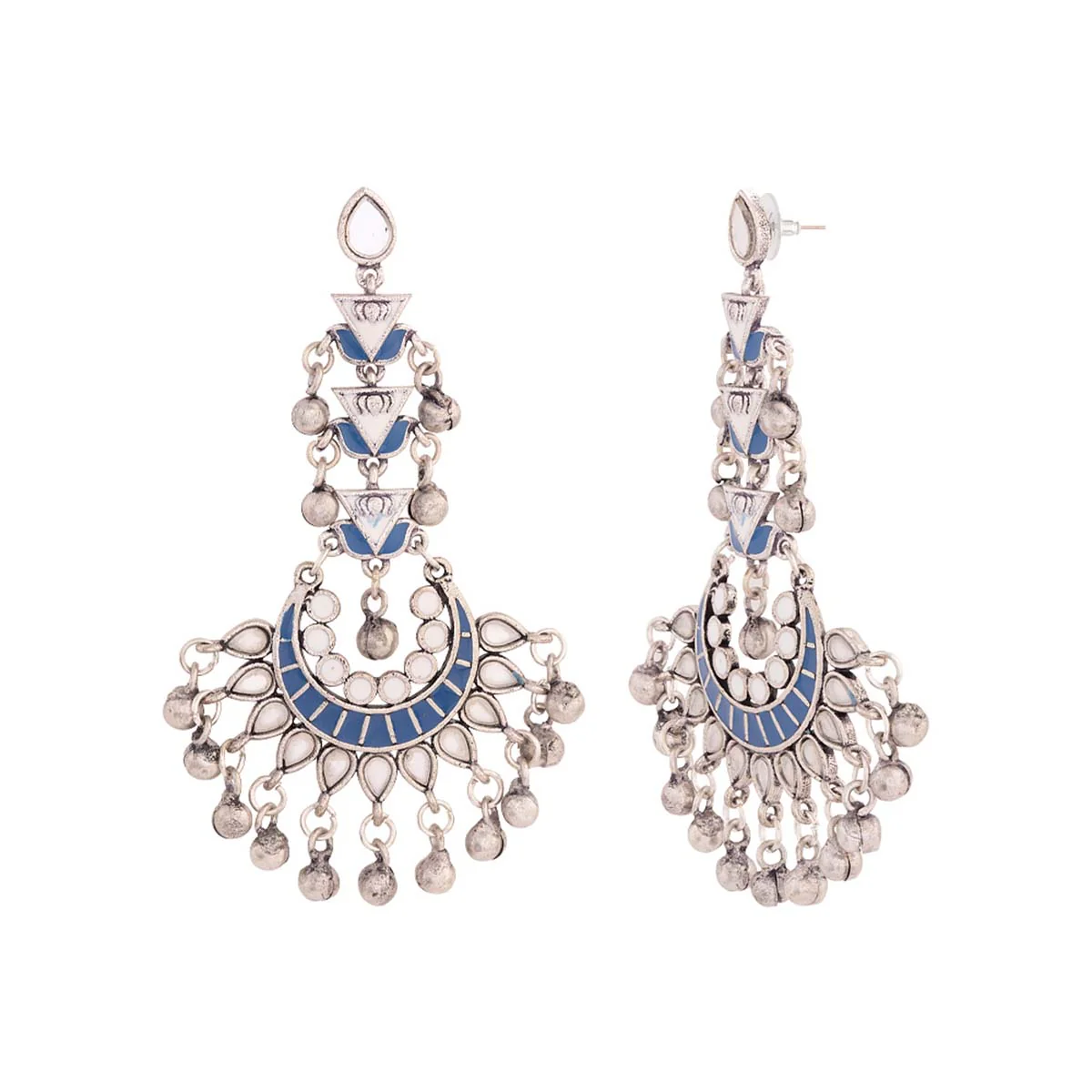 Indigo Affair Chandbali Drop Earrings - Image 4