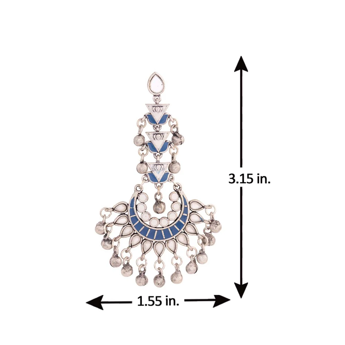 Indigo Affair Chandbali Drop Earrings - Image 5