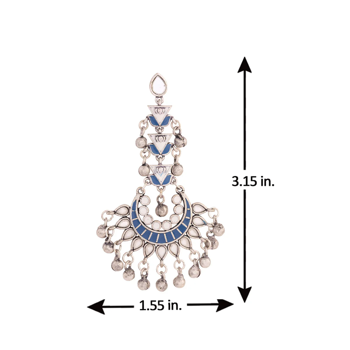Indigo Affair Chandbali Drop Earrings - Image 6