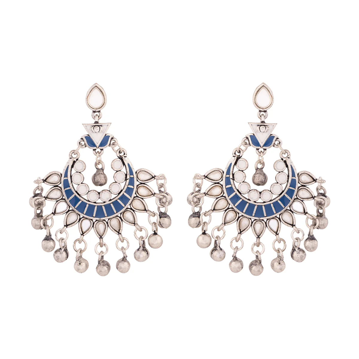 Indigo Affair Chandbali Earrings - Image 3