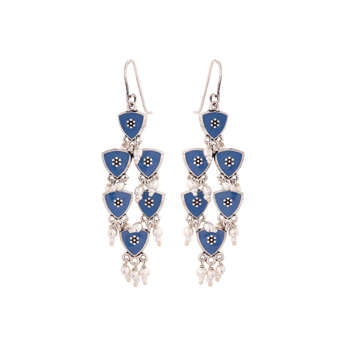 Indigo Affair Enameled Grapevine Earrings - Image 3