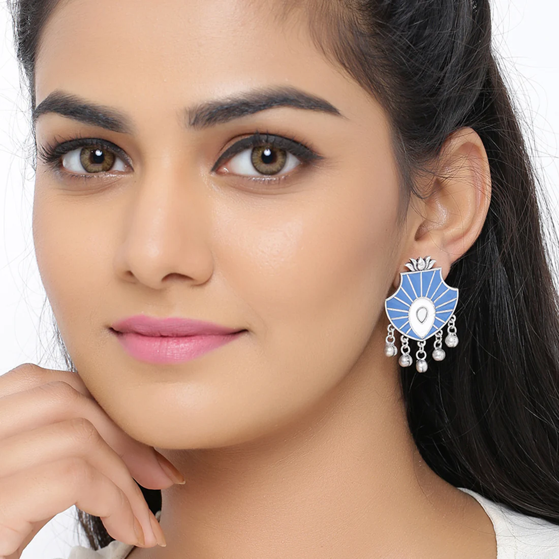 Indigo Affair Floral Inspired Stud Earrings - Image 2