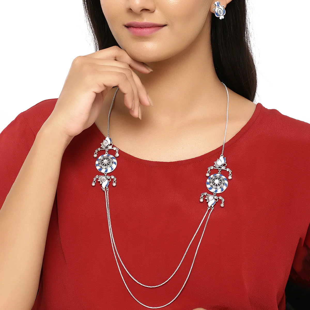 Indigo Affair Layered Necklace Set - Image 2