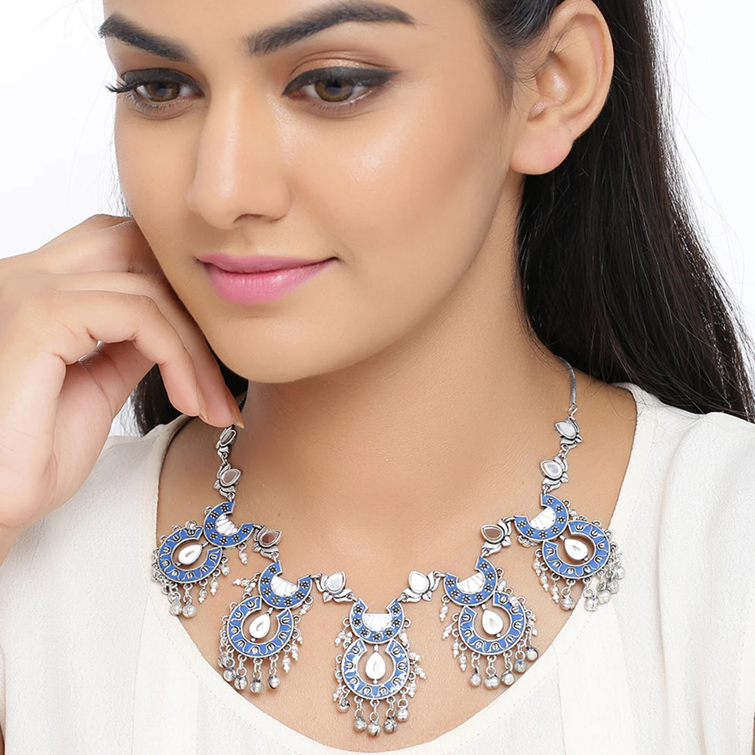 Indigo Affair Layered Semi-Circles Necklace - Image 2