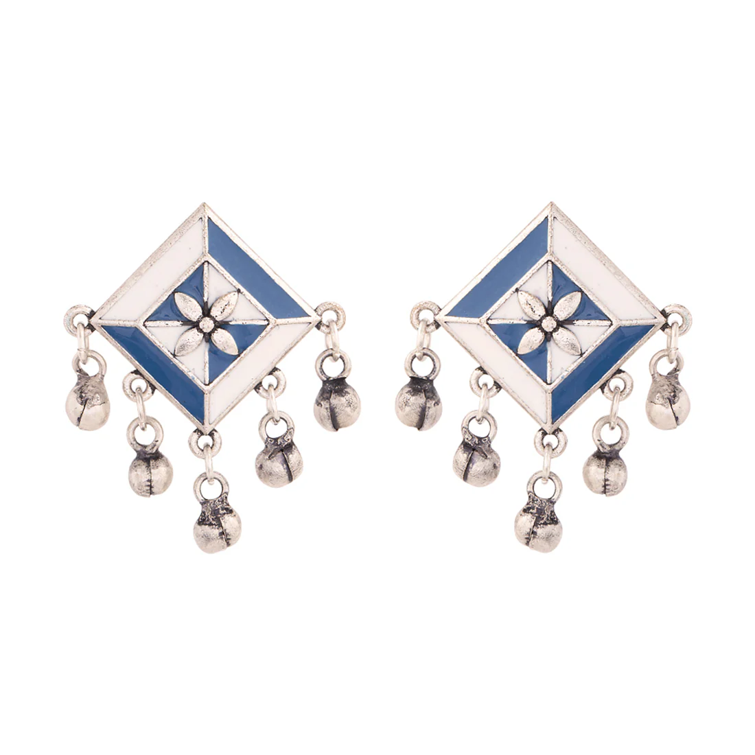 Indigo Affair Rangoli Inspired Stud Earrings - Image 3