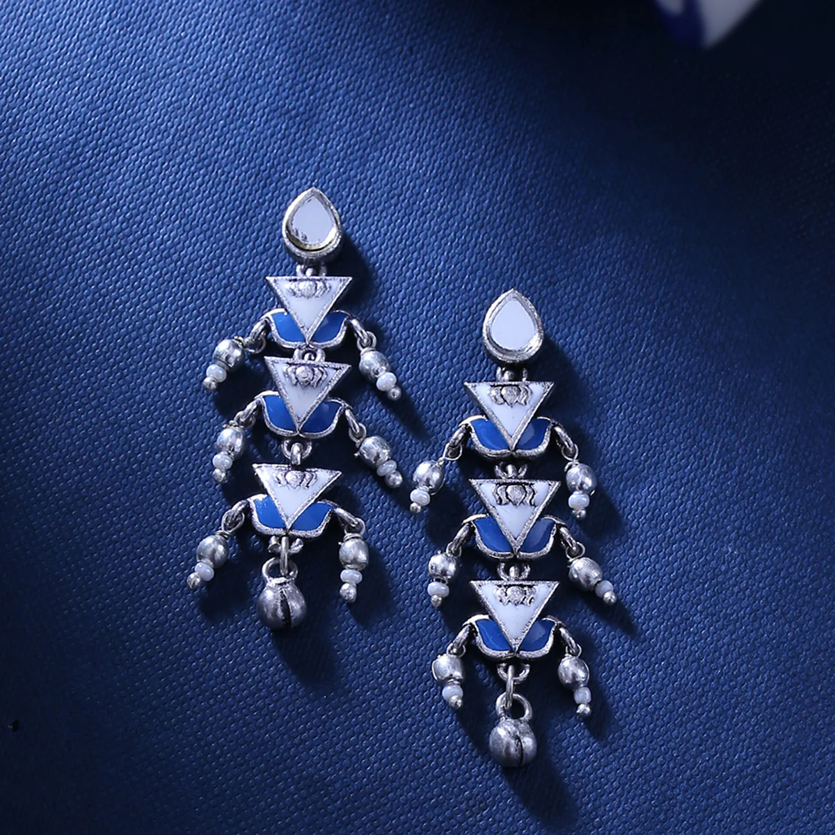 Indigo Affair Triangles Drop Earrings