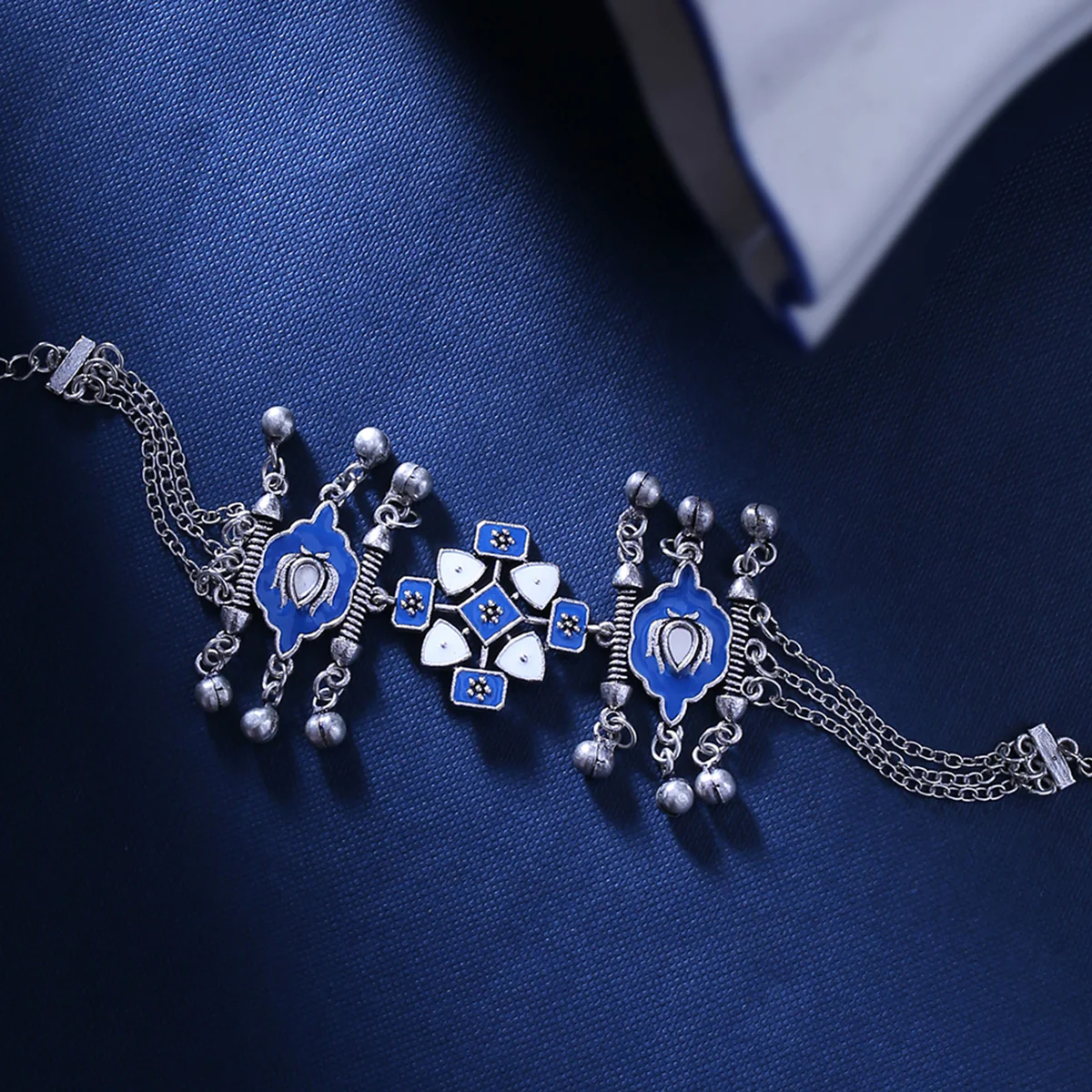 Indigo Affair Tribal Motifs Statement Bracelet