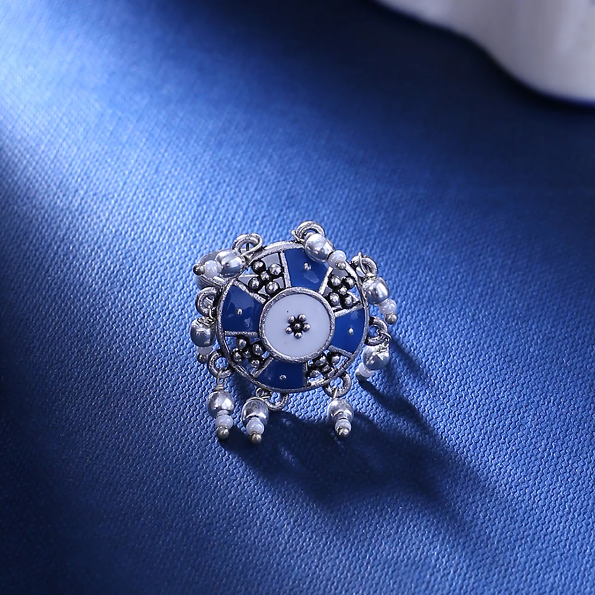 Indigo Affair Tribal Motifs Statement Ring