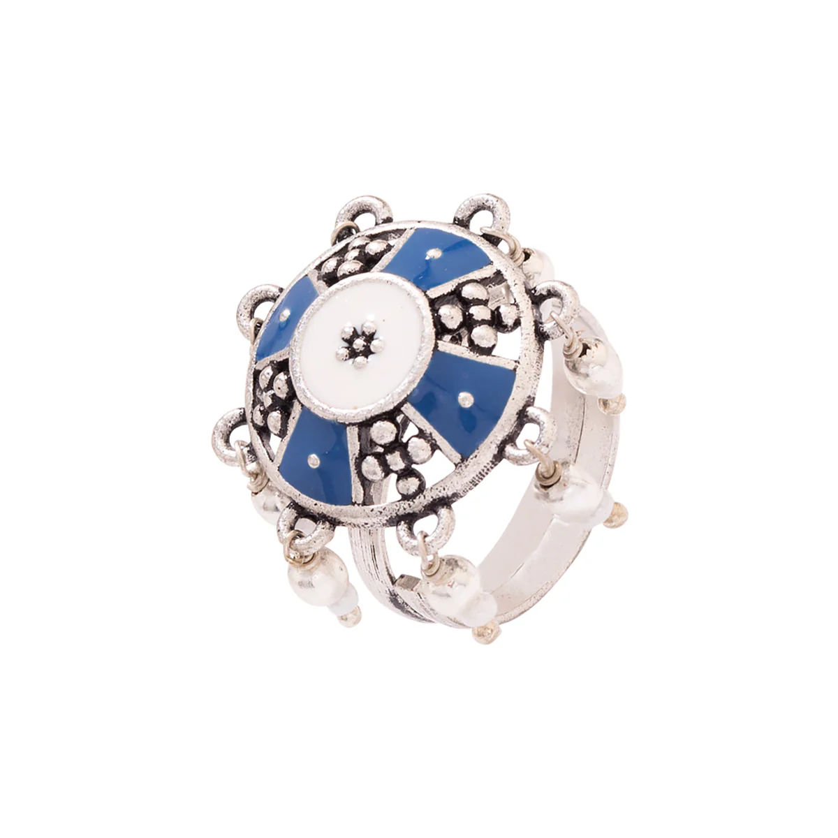 Indigo Affair Tribal Motifs Statement Ring - Image 3