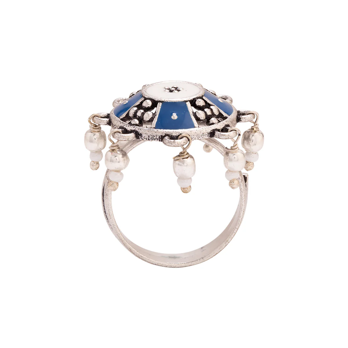 Indigo Affair Tribal Motifs Statement Ring - Image 4
