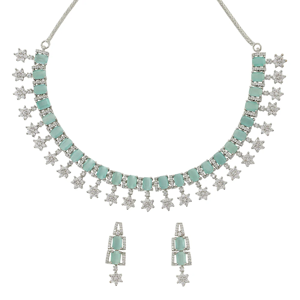 Intricate Statement CZ Silver Set - Image 3