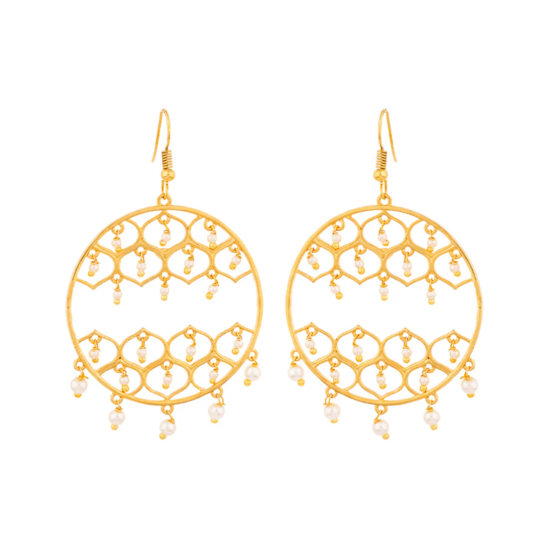 Jaali Pearl Faux Pearls Embellished Earrings - Image 3