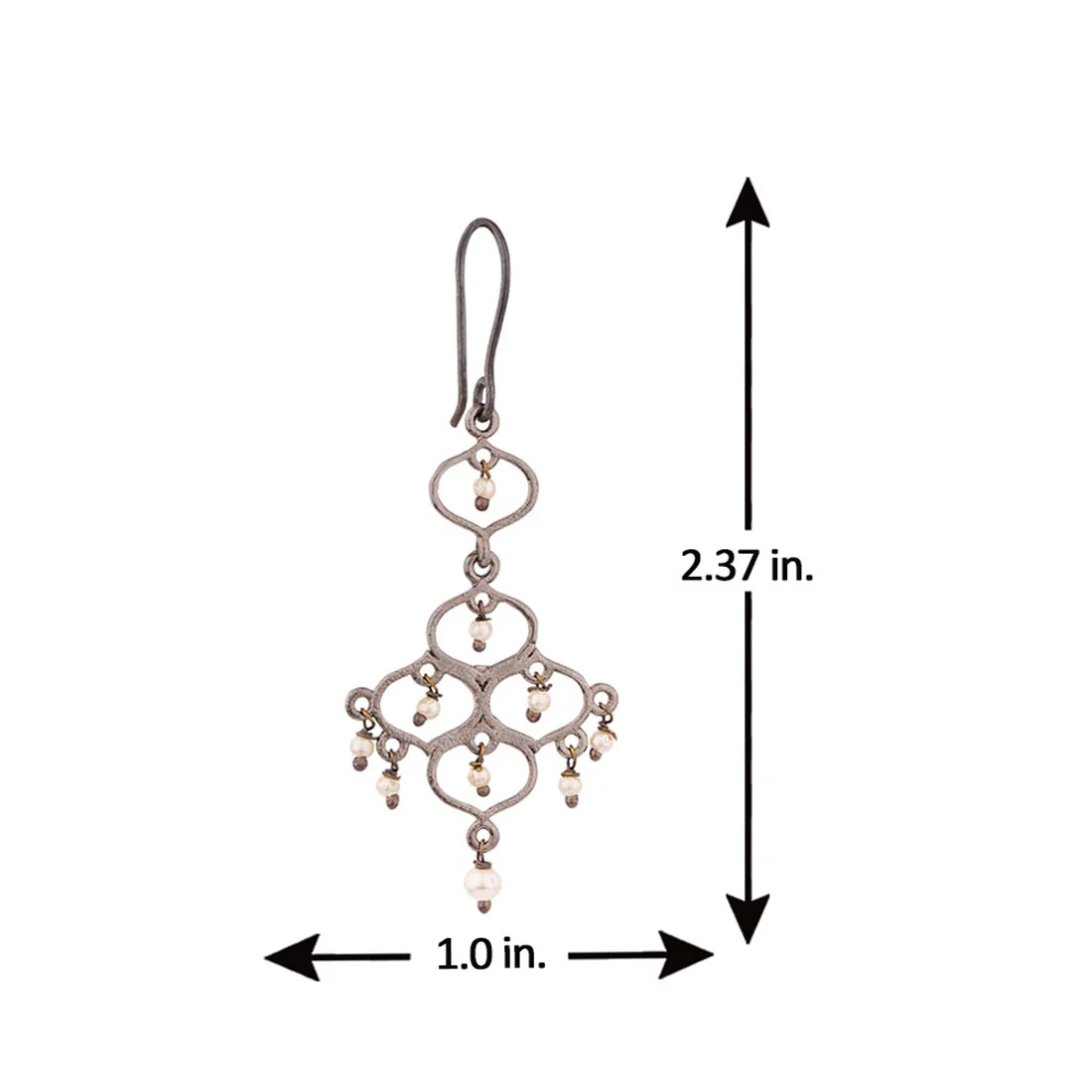 Jaali Pearl Layered Circles Drop Earrings - Image 5