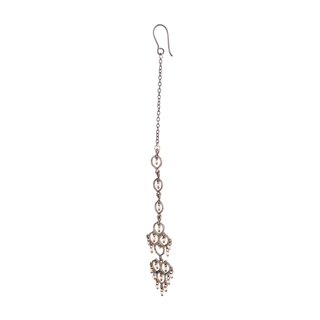 Jaali Pearl Layered Circles Maang Tika - Image 4